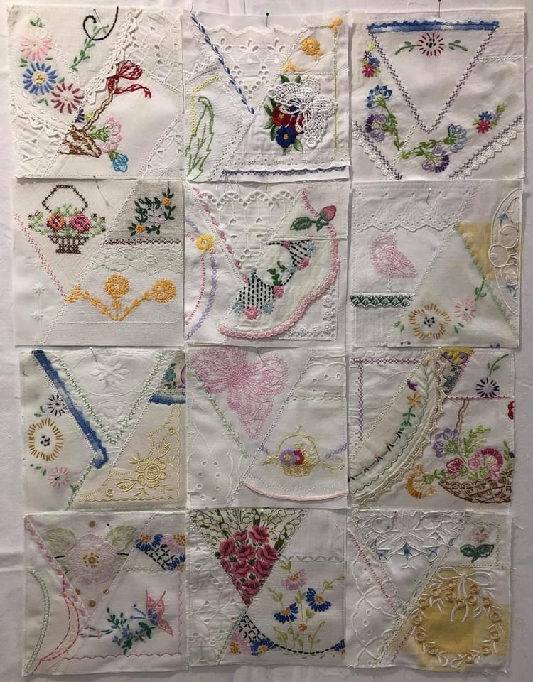 Class 2 Begins! The Vintage Linens Lattice Stars quilt project ...